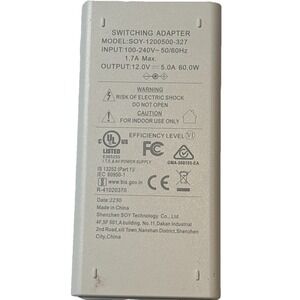 Shenzhen Soy 1200500-327 AC Adapter – 12V 5A Power Supply 60W OEM